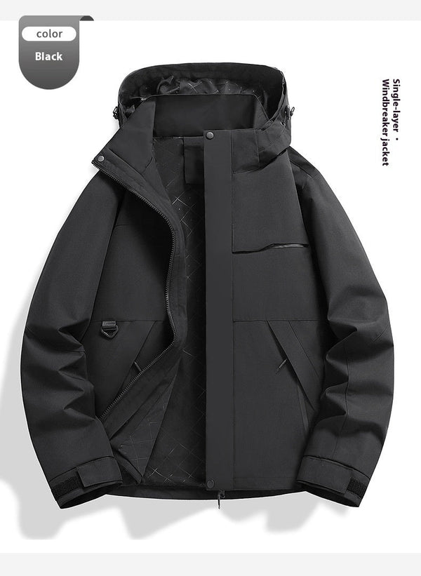 Single Layer Shell Jacket Windproof Waterproof Cycling Outdoor Sports