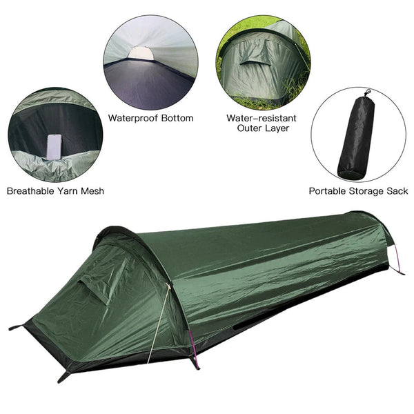 Ultralight Single Person Camping Tent Waterproof Backpacking Sleeping Shelter